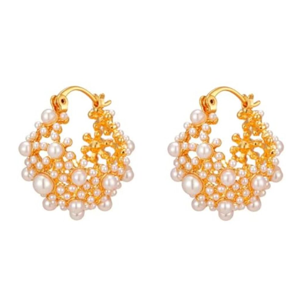 Luxury Pearl Hoop Earrings